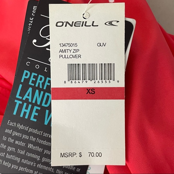 ONEILL NWT HYBRID AMITY ZIP PULLOVER SWIM SUN PROTECTION HALF ZIP TOP EXTRA SMAL - Picture 5 of 14